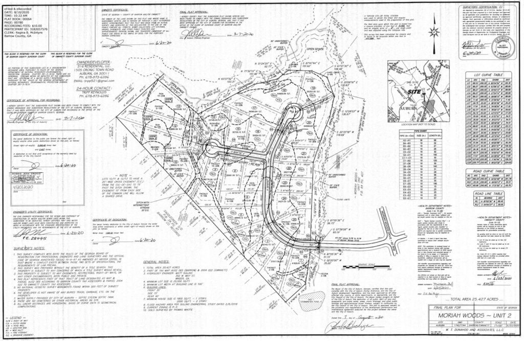 Moriah Woods subdivision – W.T. Dunahoo & Associates